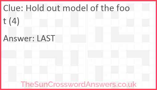 Hold out model of the foot (4) Answer