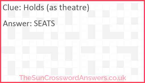 Holds (as theatre) Answer