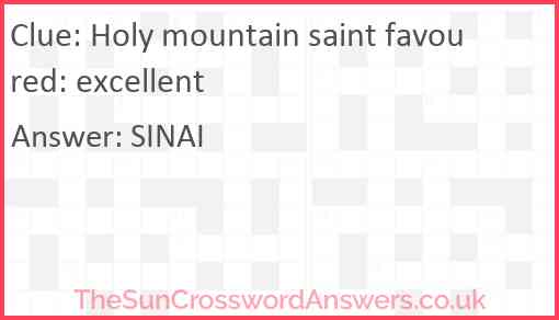 Holy mountain saint favoured excellent Answer