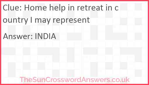 Home help in retreat in country I may represent Answer