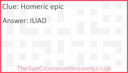 Homeric epic Answer