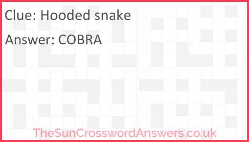 Hooded snake Answer