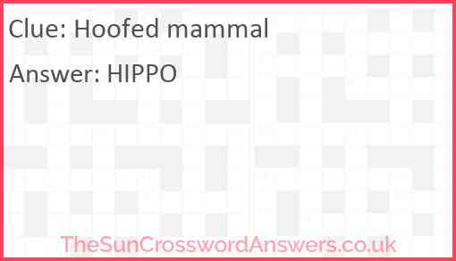 Hoofed mammal Answer