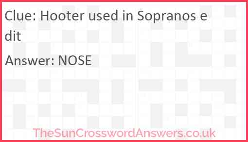 Hooter used in Sopranos edit Answer