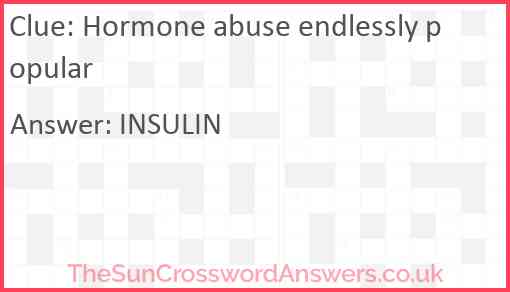 Hormone abuse endlessly popular Answer