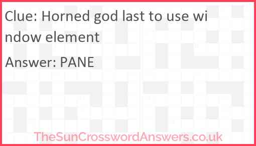 Horned god last to use window element Answer