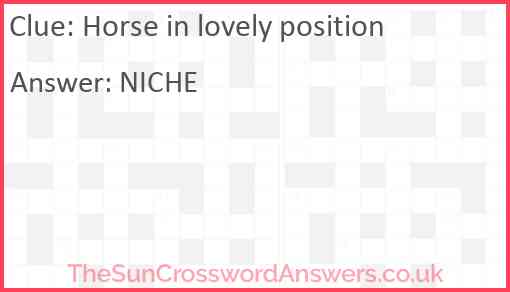 Horse in lovely position Answer