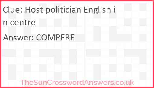 Host politician English in centre Answer