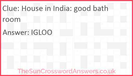 House in India: good bathroom Answer