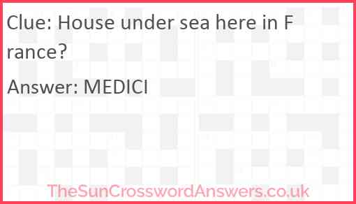House under sea here in France? Answer