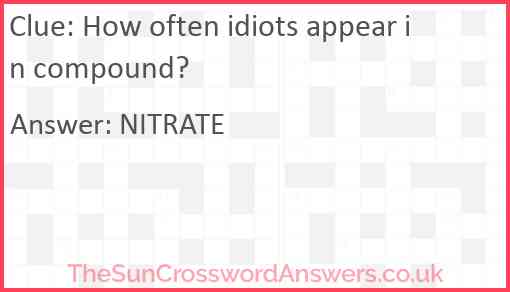 How often idiots appear in compound? Answer