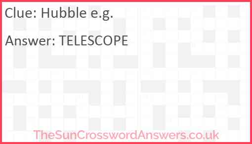 Hubble e.g. Answer