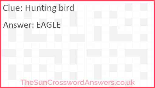 Hunting bird Answer