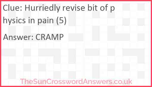 Hurriedly revise bit of physics in pain (5) Answer