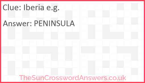 Iberia e.g. Answer