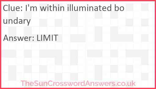 I'm within illuminated boundary Answer