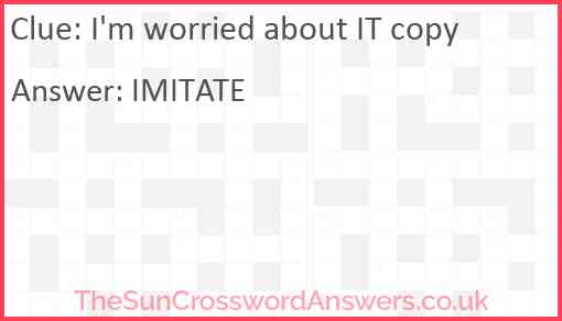 I'm worried about IT copy Answer