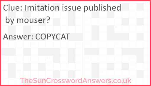 Imitation issue published by mouser? Answer