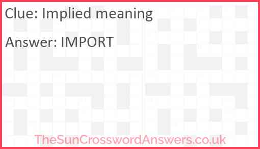 Implied meaning Answer