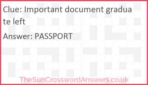 Important document graduate left Answer