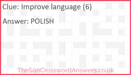 Improve language (6) Answer