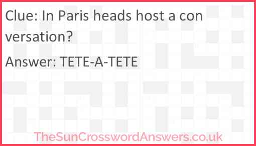 In Paris heads host a conversation? Answer