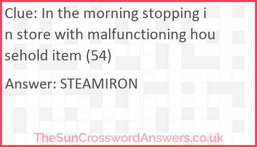 In the morning stopping in store with malfunctioning household item (54) Answer