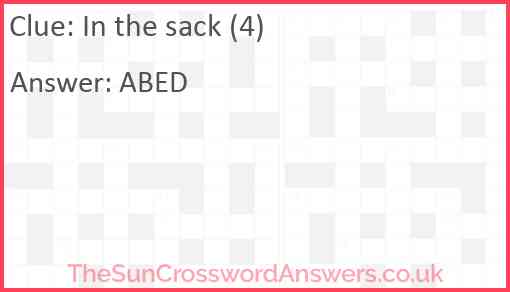 In the sack (4) Answer