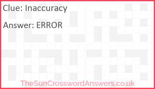 Inaccuracy Answer