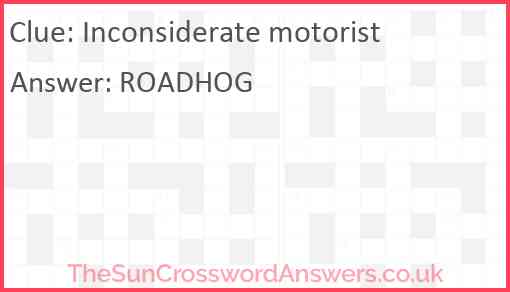 Inconsiderate motorist Answer