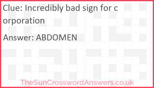 Incredibly bad sign for corporation Answer