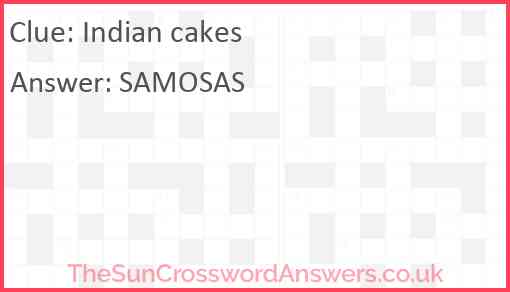 Indian cakes Answer