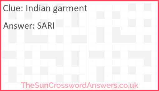 Indian garment Answer