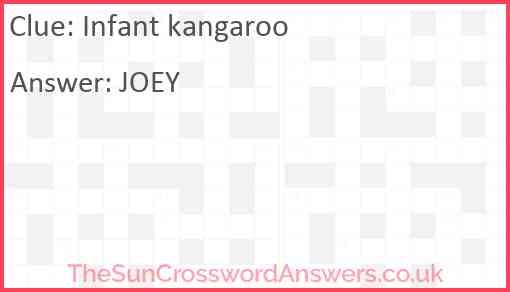 Infant kangaroo Answer