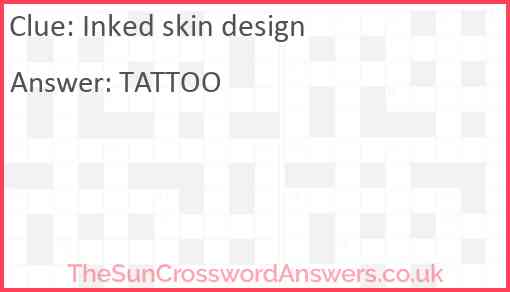 Inked skin design Answer