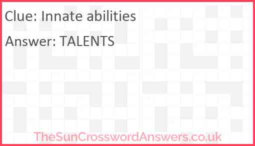 Innate abilities Answer