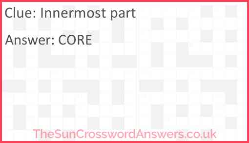 Innermost part Answer