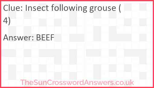 Insect following grouse (4) Answer