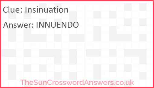 Insinuation Answer