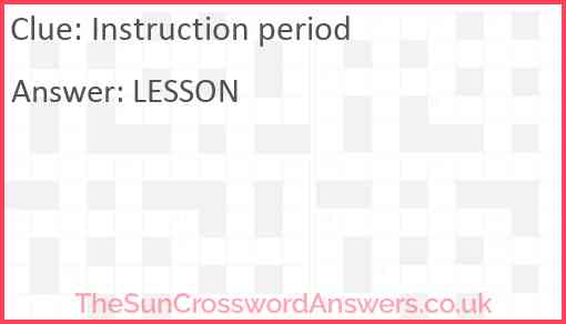 Instruction period Answer