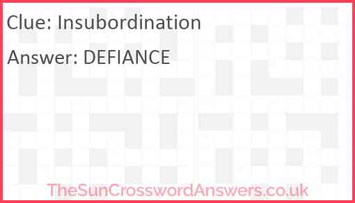 Insubordination Answer