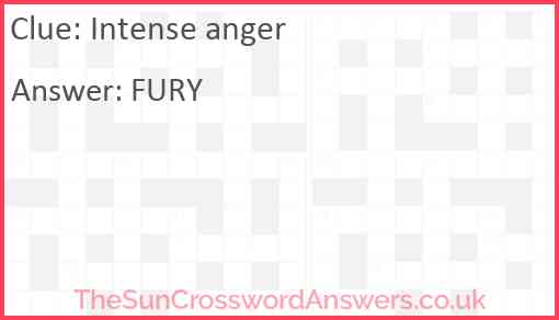 Intense anger Answer