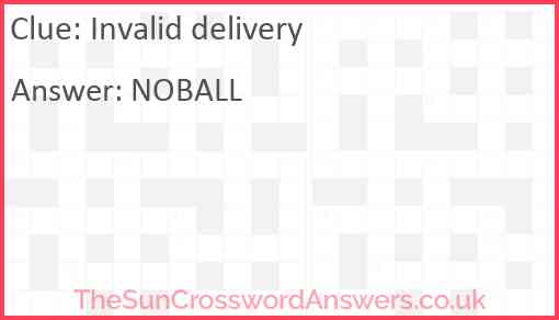 Invalid delivery Answer