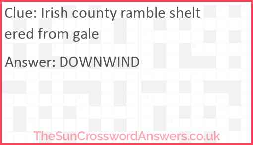 Irish county ramble sheltered from gale Answer
