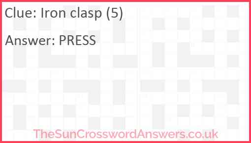 Iron clasp (5) Answer