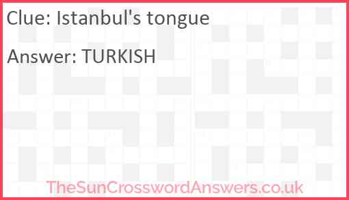 Istanbul's tongue Answer