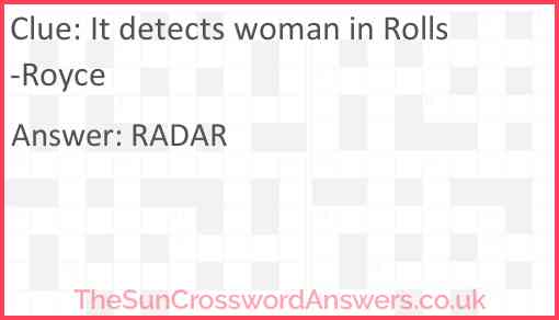 It detects woman in Rolls-Royce Answer