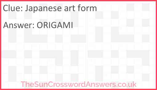 Japanese art form Answer