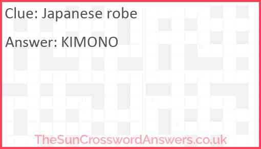 Japanese robe Answer