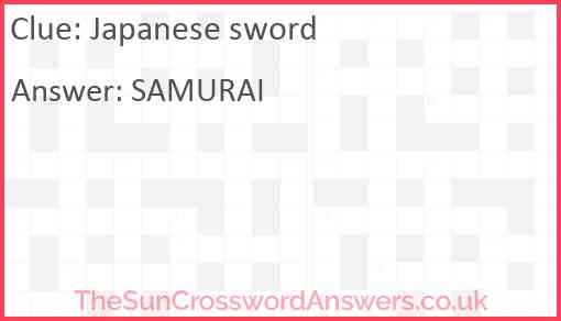 Japanese sword Answer